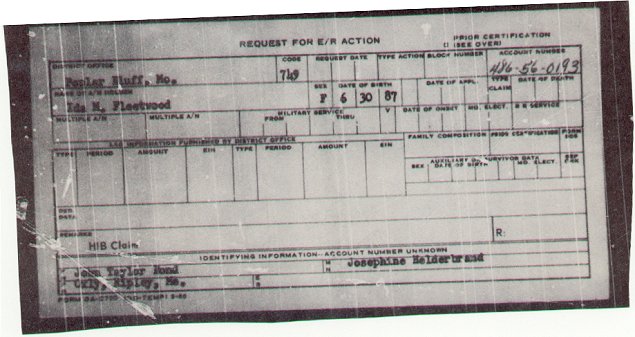 Ida May Bond Fleetwood's SS OAC-790 Claim Form